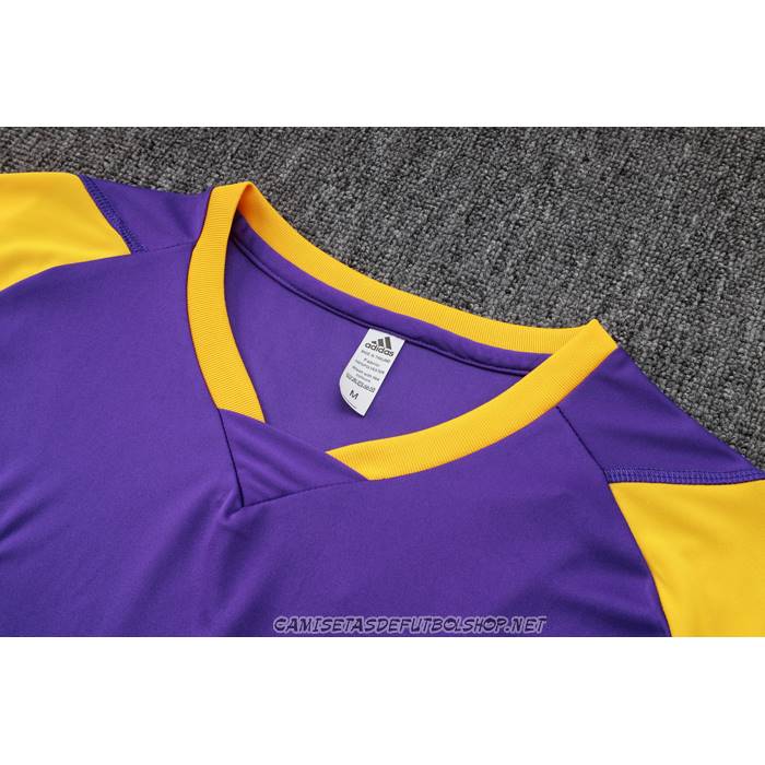 Chandal del Real Madrid 24-25 Manga Corta Purpura - Pantalon Corto